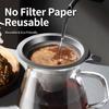 Doppellagiger Kaffee-Filter-Dripper aus Edelstahl, 600/800 Maschen, Feinsieb mit hitzebeständigem Griff für Handaufguss-Kaffee