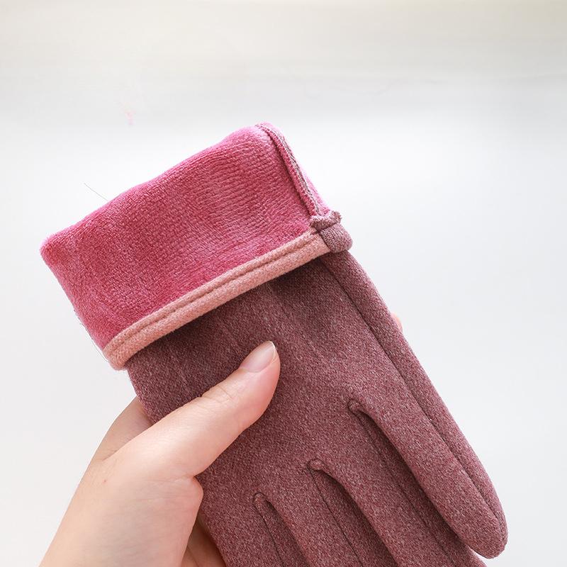 Autumn and Winter German Velvet Gloves for Men and Women Rabbit Velvet Plus Velvet Thickened Cold-proof Outdoor Driving Touch Screen Warm Gloves