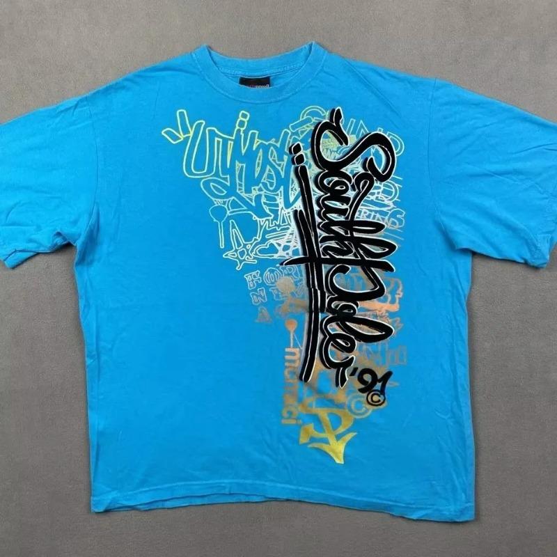 T-shirt da uomo estiva 3D stampata in stile Street Gothic, taglia grande. Tessuto Morbido e Traspirante Adatto per l'Uso Quotidiano