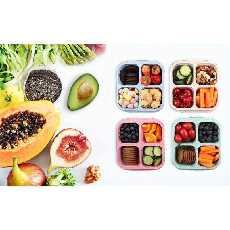 4 buc Recipiente pentru Gustări/Compartimente Cutie Bento pentru Gustări, Recipiente Reutilizabile pentru Pregătirea Mesei pentru Prânz, Recipiente Divizate pentru Depozitarea Alimentelor pentru Școală, Muncă, Călătorii