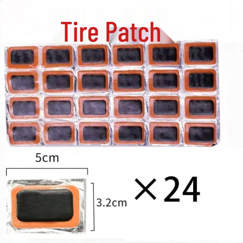 Mountain Bike Tire Repair Kit: 48 Square & Round Patches (25mm) for Cycling & Car Repairs
