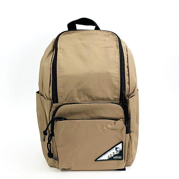 Snoopy Square Zip Backpack RE-PET Beige Backpack Commuting Bag