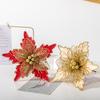 For Christmas Trees Christmas Poinsettia Christmas Flower Decoration Glittering High Quality Material Ornaments