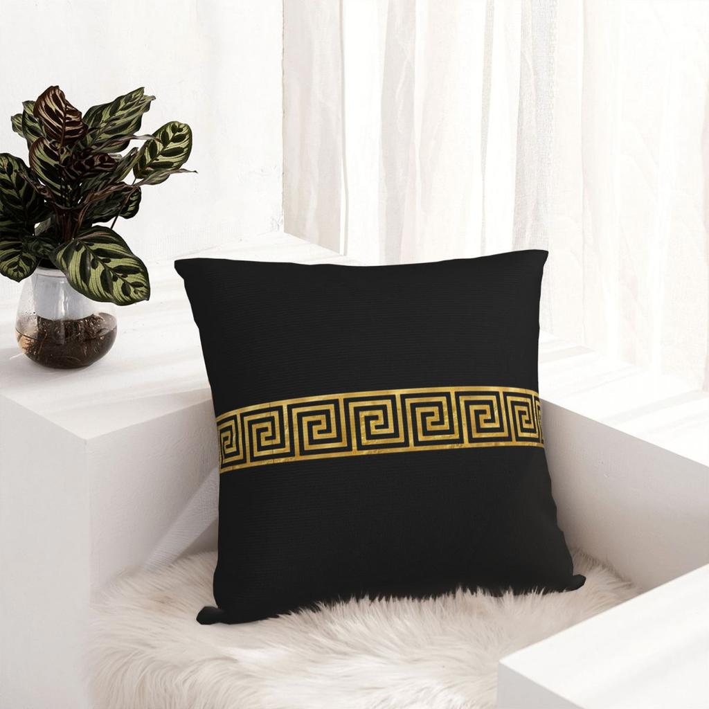Gold Greek Key Trendy Pillowcase Printing Fabric Cushion Cover Decor Throw Pillow Case Cover Bed Drop Shipping 45X45cm