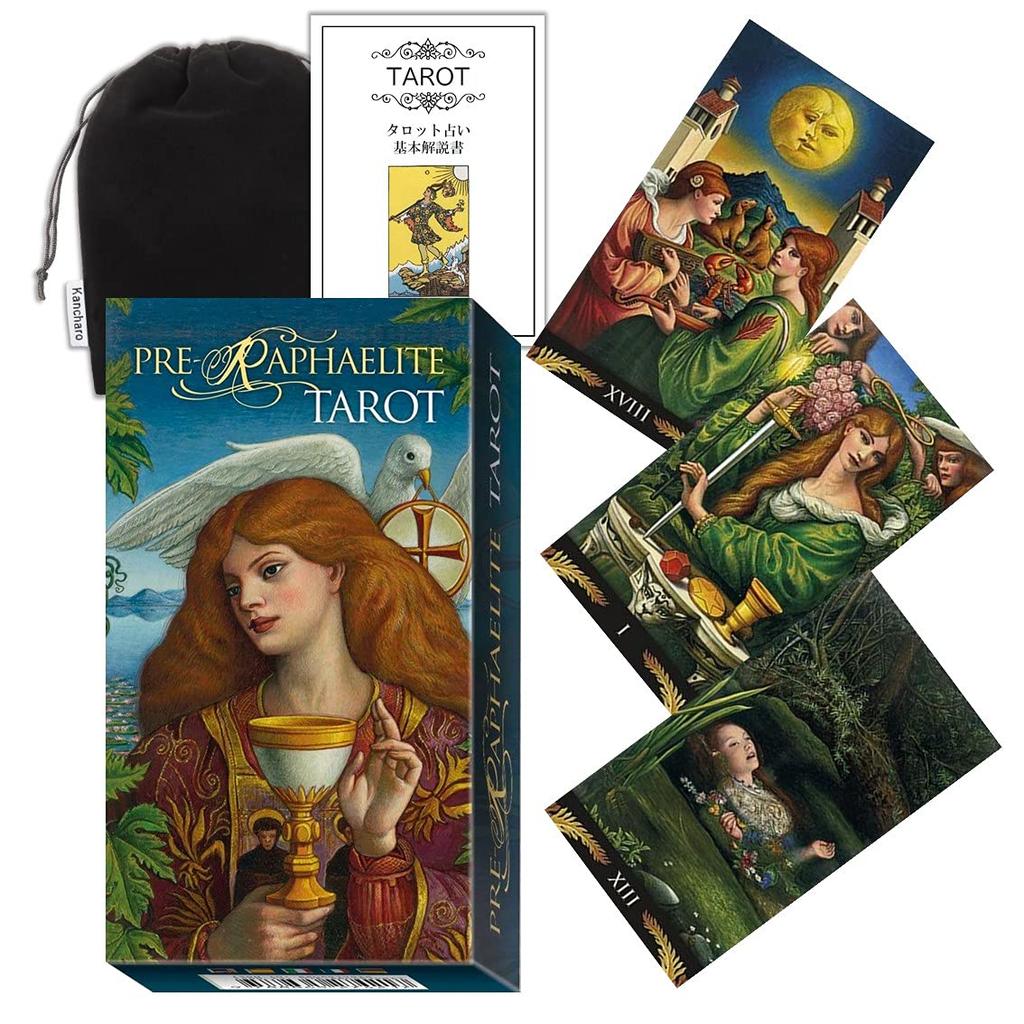 Kancharo Tarot Card Set Includes Japanese Tarot Card Instructions Pouch 78-Card [Pre-Raphaelite Tarot] & (Authentic)