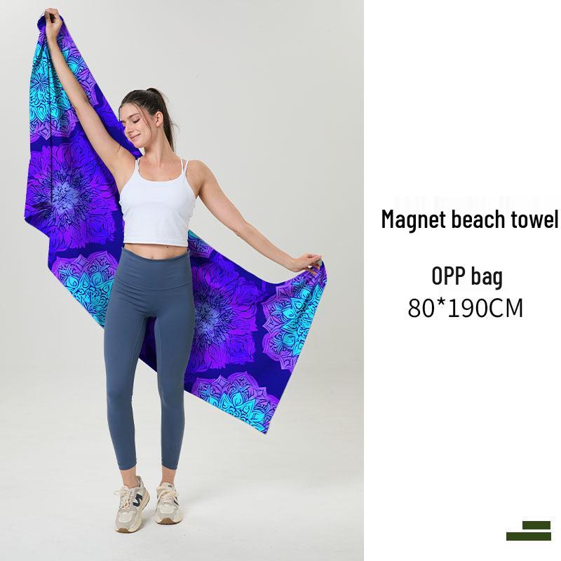 Magnetic Quick-Dry Microfiber Sports Beach Towel