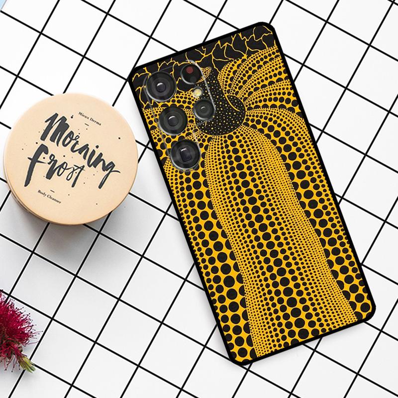 KUSAMA Art Case For Samsung Galaxy S25 Ultra S20 S21 S22 S23 S24 Ultra S9 S10 Plus S25 FE Phone Cover