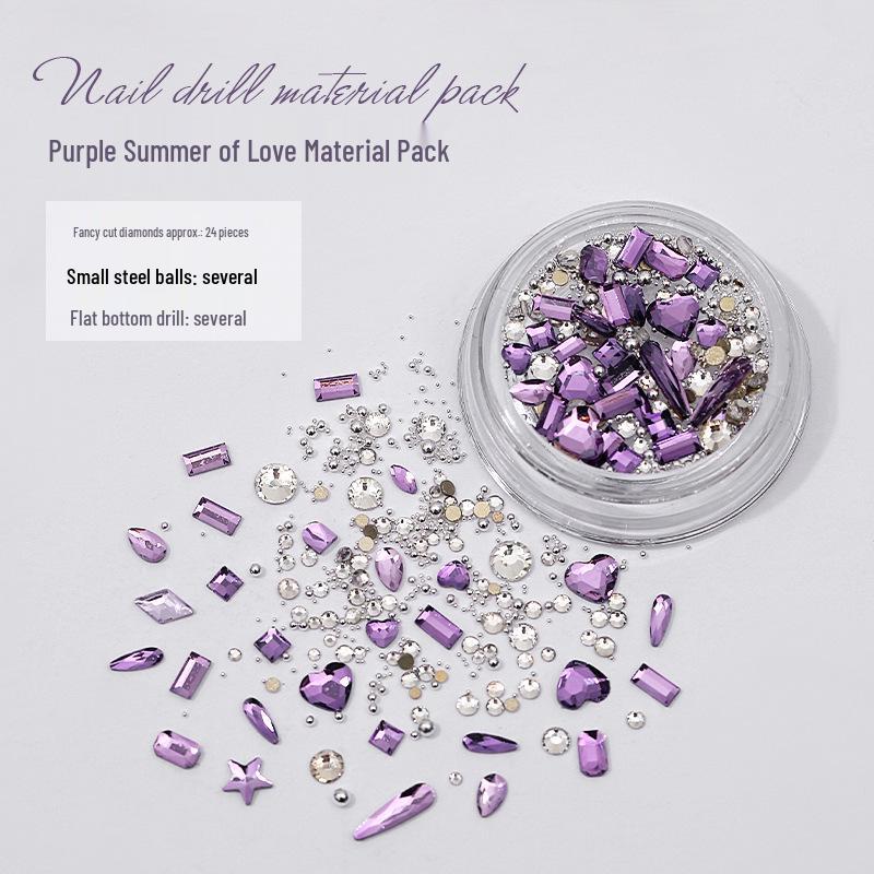 

Elegant Blue Nail Art Kit: Mixed Rhinestones & Mini Steel Beads for High-End Decoration
