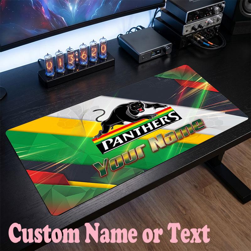 Penrith Panthers Customized Name Text Mouse Pad, Large Desk Mouse Mat Personalized Home Office Present