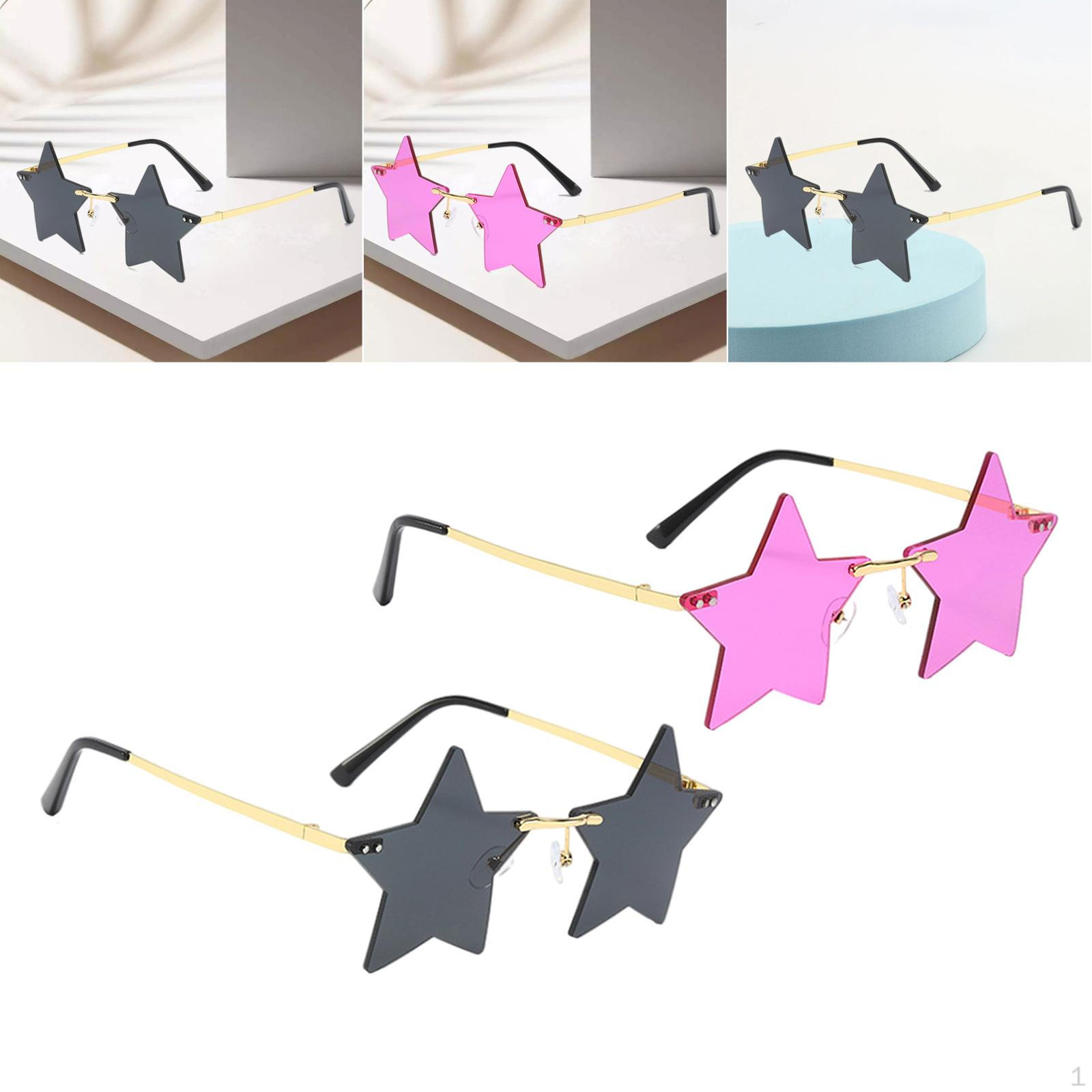 

2 Pieces Star Sun Glasses for Men Women Irregular Personality Frameless