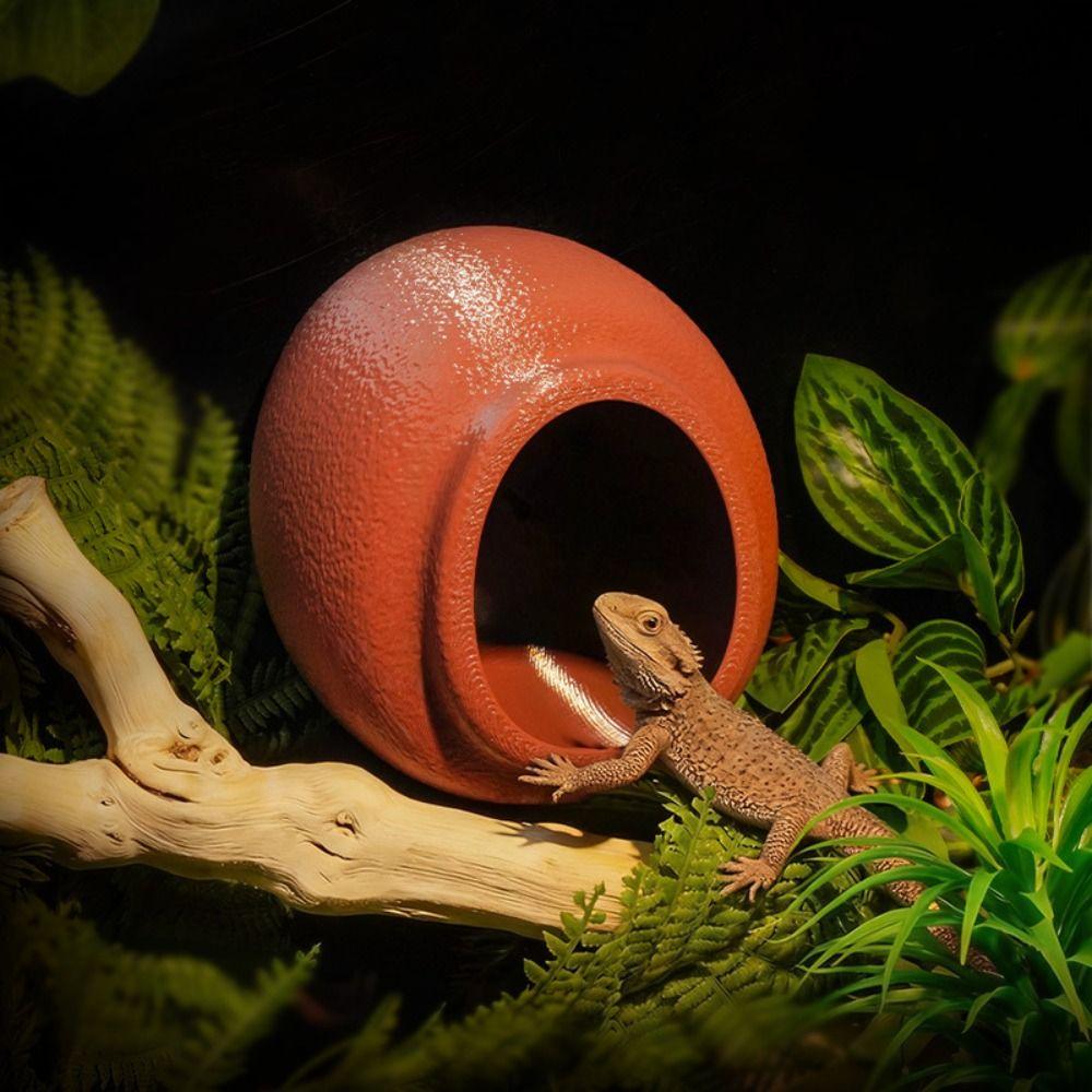 Suction Cup Reptile Hideouts Egg Shaped Climbing Habitat Safe Terrarium Decoration  Gecko Habitat