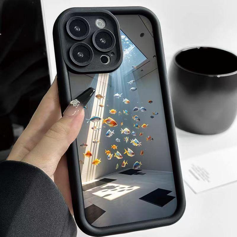 Suitable for Apple 16 Pro Max, 17 Pro Premium, 15 Creative, 14 Pro New, and 13 Creative phone cases for schools of fish in water
