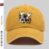pc Butterfly and Flower Print Baseball Cap Home Casual Decorative Hat Colorful Floral Print Papa Hat with Adjustable Strap M