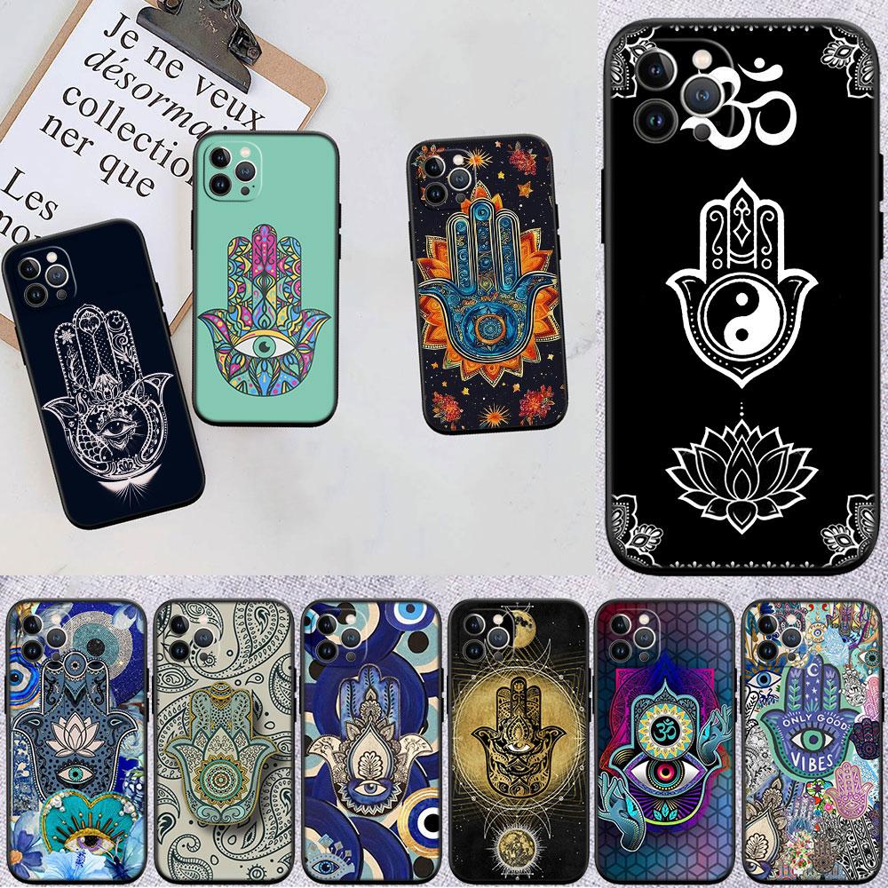 IX19 Hamsa Hand Amulet Case for Samsung Galaxy Note 8 9 10 20 Ultra Lite Plus A03 A06 A16 A11 M21 M35 A72 S25 Core Pro Quantum 2