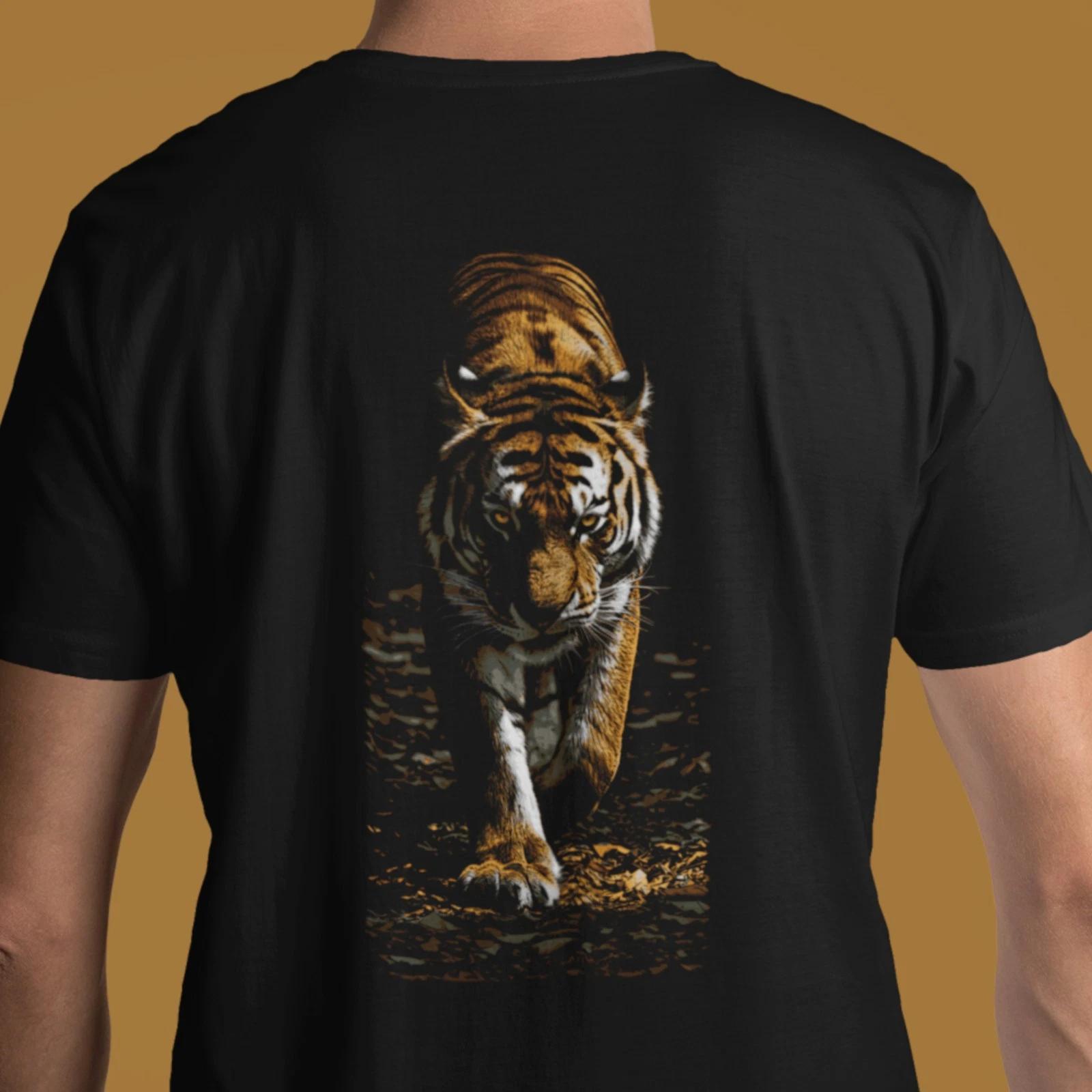 Wildlife Unisex t-shirt - Prowling Tiger Tee - Image on back - Big Cat M