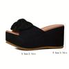 Stylish Comfortable Leopard Print Wedge Sandals - Women's Slip-On Platform Heels with Bowknot