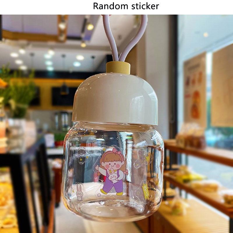 

Мини Прозрачный Стакан для Воды Однослойный Пластиковый Герметичный Портативный Наклейка для DIY жёлтый