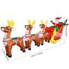 12FT/3.6M Inflatable Santa Claus Sleigh with 3 Reindeer and Elf, Glowing Christmas Outdoor Yard Decor