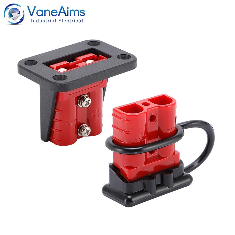 2pcs 50A 120A 175A Battery Power Connector Quick Plug Car Battery Charging Connectors 600V Forklift Electrical Cable Connectors Red Kit 50A