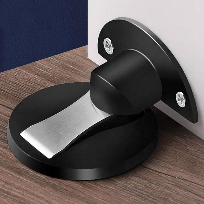 Magnetic Door Stopper,Invisible Heavy Duty Stainless Steel Floor Mount Door Stop with Adhesive & Screws,Anti-Collision Catch for Home Office Bedroom