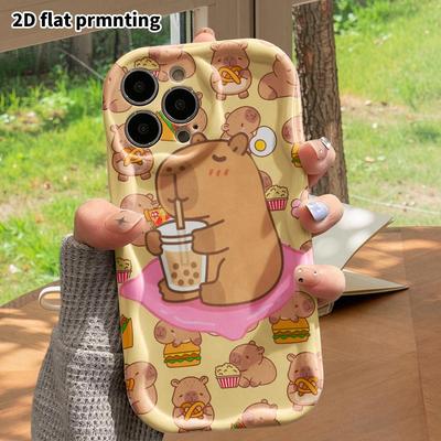 Phone Case: 2D Flat, Suitable for iPhone 18 17 16 15 14 13 12Pro Protective Case, Phone Decoration, Drinking Bubble Tea, Perfect Christmas and Hallowe