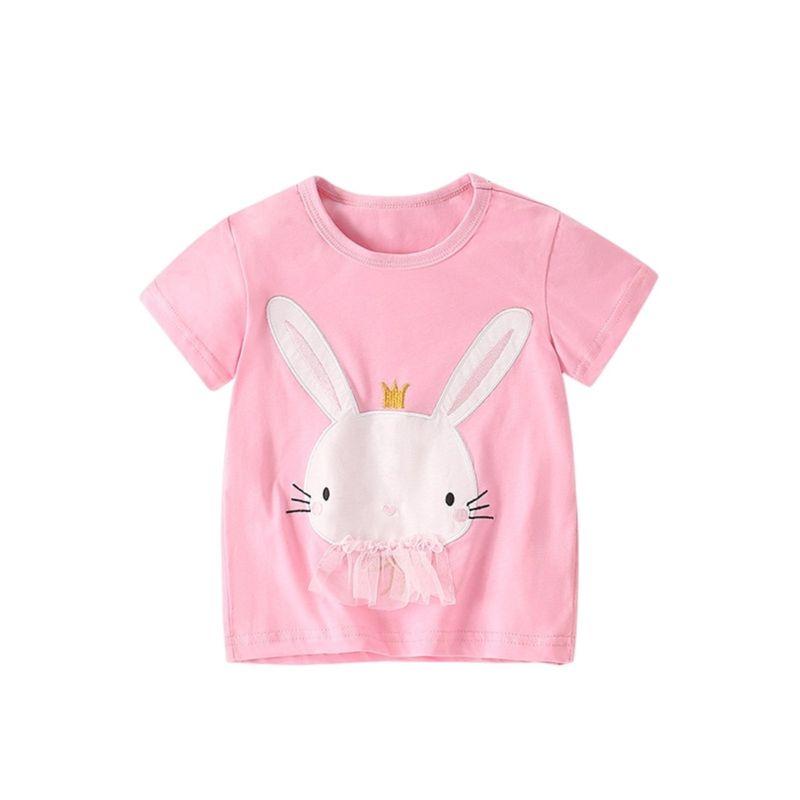 Direct Supply of Malwee Girls' T-Shirts, New Summer Style, European and American Style, Round-Neck Shirts, Short-Sleeved, Cute Children's Clothing