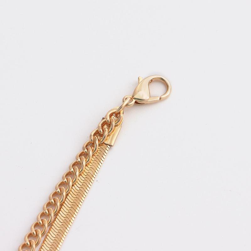 Simple Double-layer Small Hole Snake Bone Chain Necklace for Women Punk Style Trendyins Anchor Necklace