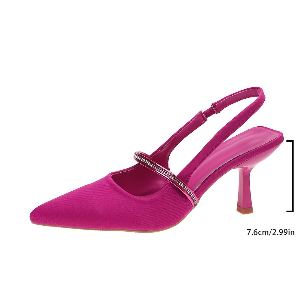 Sandali temperamento moda tacchi alti donna nuovi estivi strass punta tacco a spillo scarpe