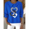 IHUASU Women's Fashion Casual Solid Color Print Long Sleeve V-Neck POLO Neck Blouses & Shirts