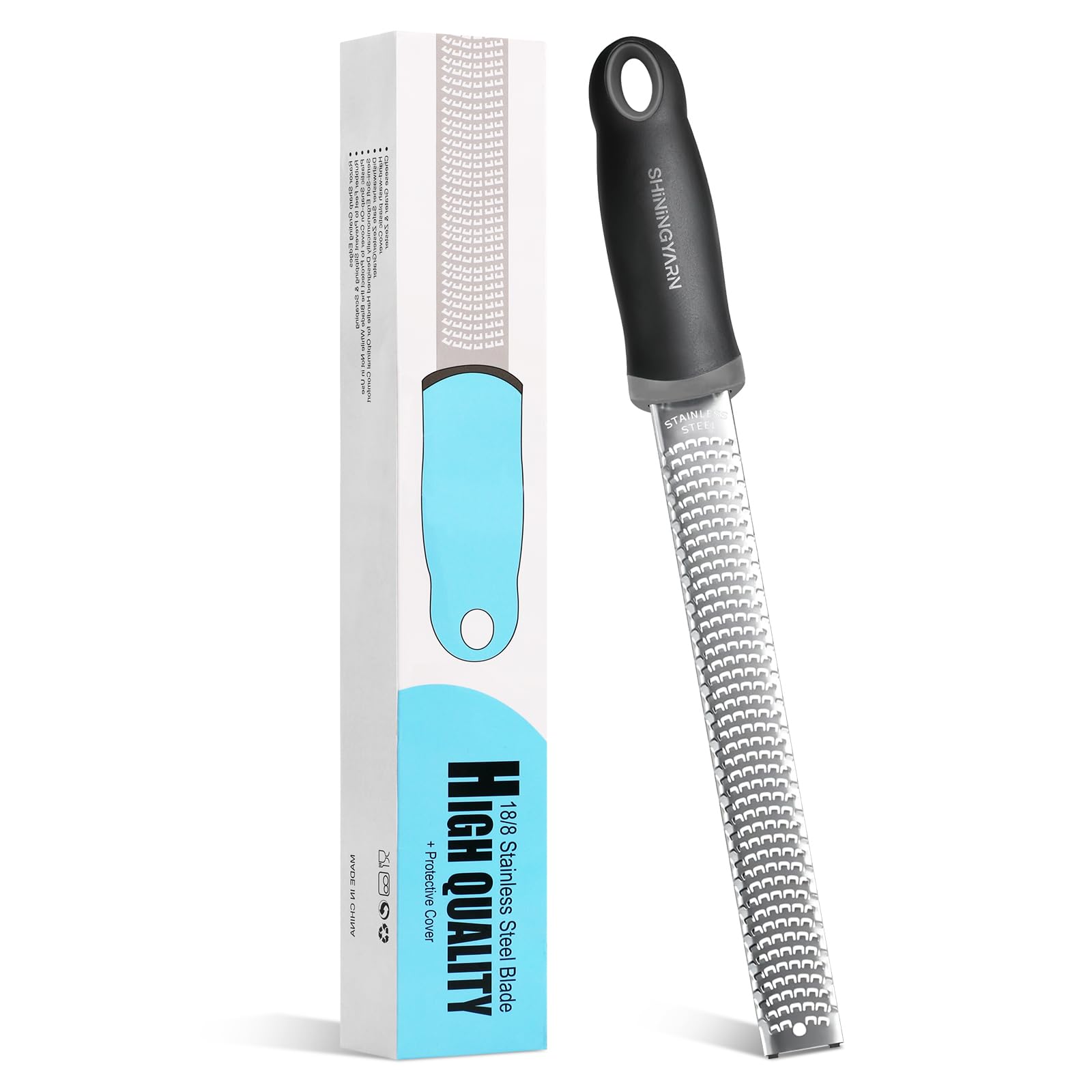 Recommended by Professional Chefs and Featured in Croissant ShiningYarn Cheese Grater with Angle for Grating Parmesan and Daikon Radish Magazine чёрный