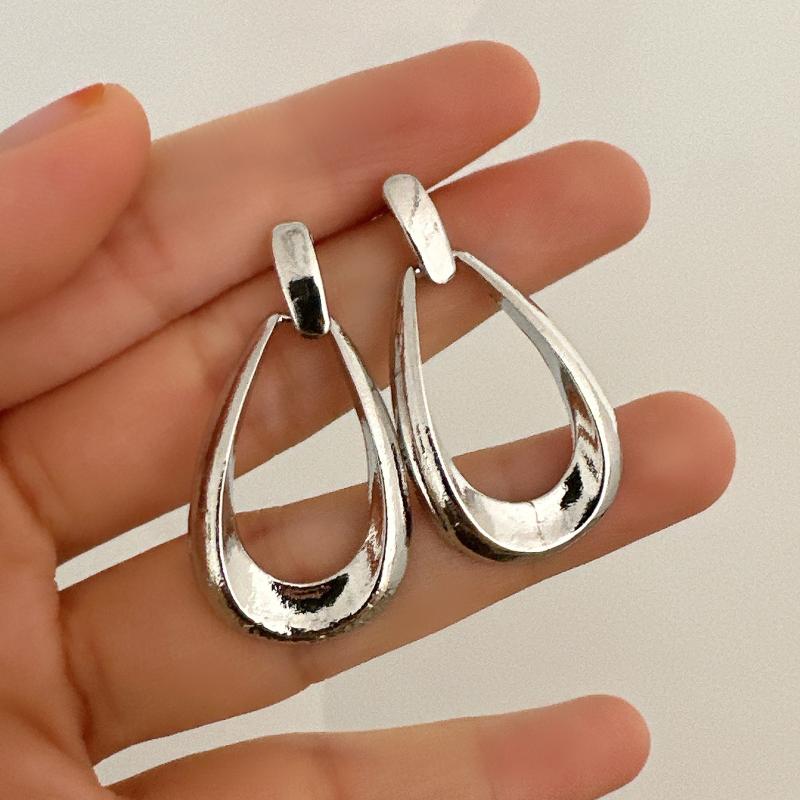 Fashion Stainless Steel Droplet Earrings for Women Vintage Exaggerated Geometric Dangle Drop Earring Party Wedding Jewelry Gifts
