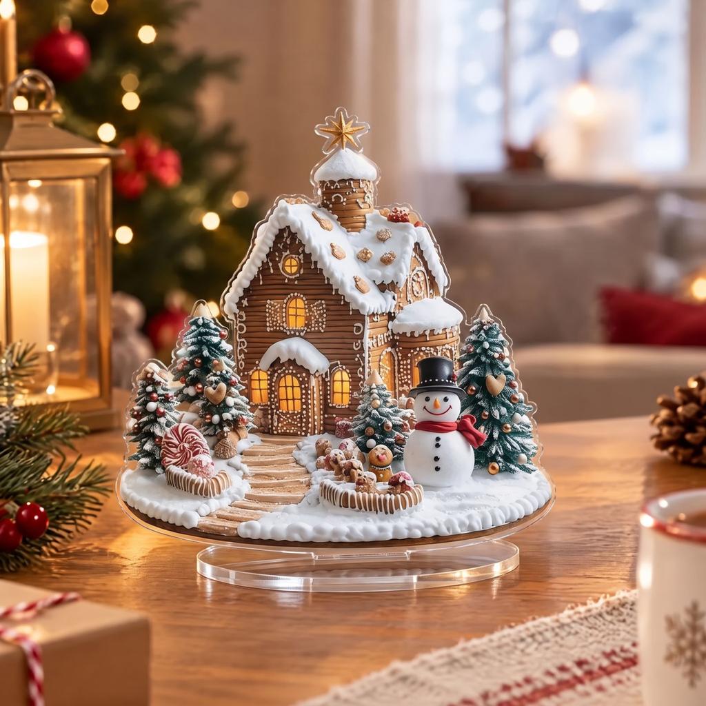 Christmas and Flat Acrylic Ornament, Holiday Scene Decoration, 20 cm, 11