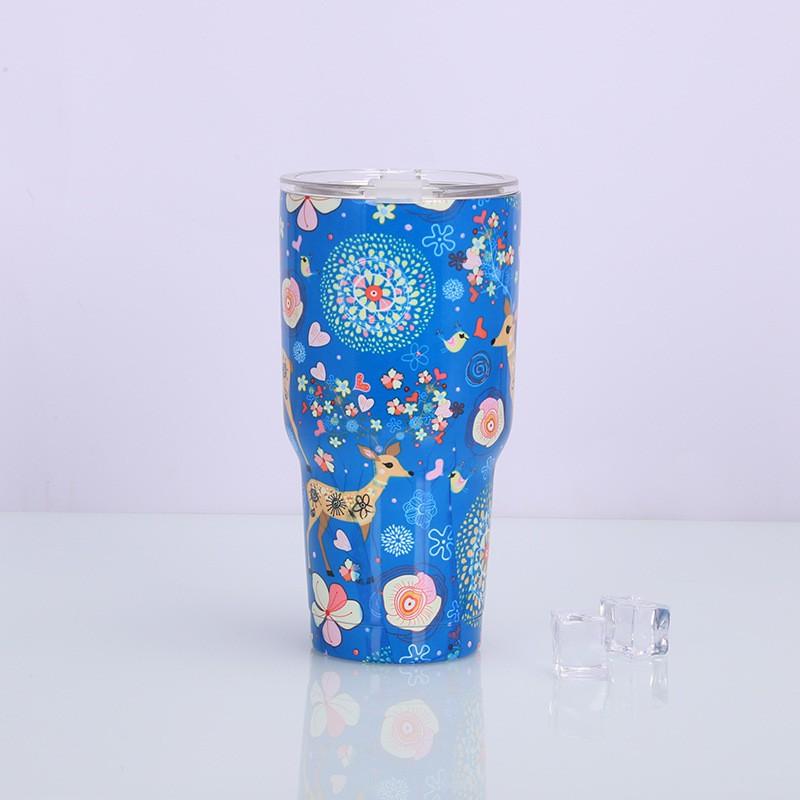 30oz Vacuum Insulated Stainless Steel Travel Mug Car Use Double Wall Cup With Straw Lid Portable Cold Retention Drinkware