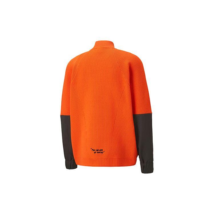 Puma X Central Saint Martins Loose Casual Stand Collar Knit Jacket Men Jackets Flame-Orange 598588-23
