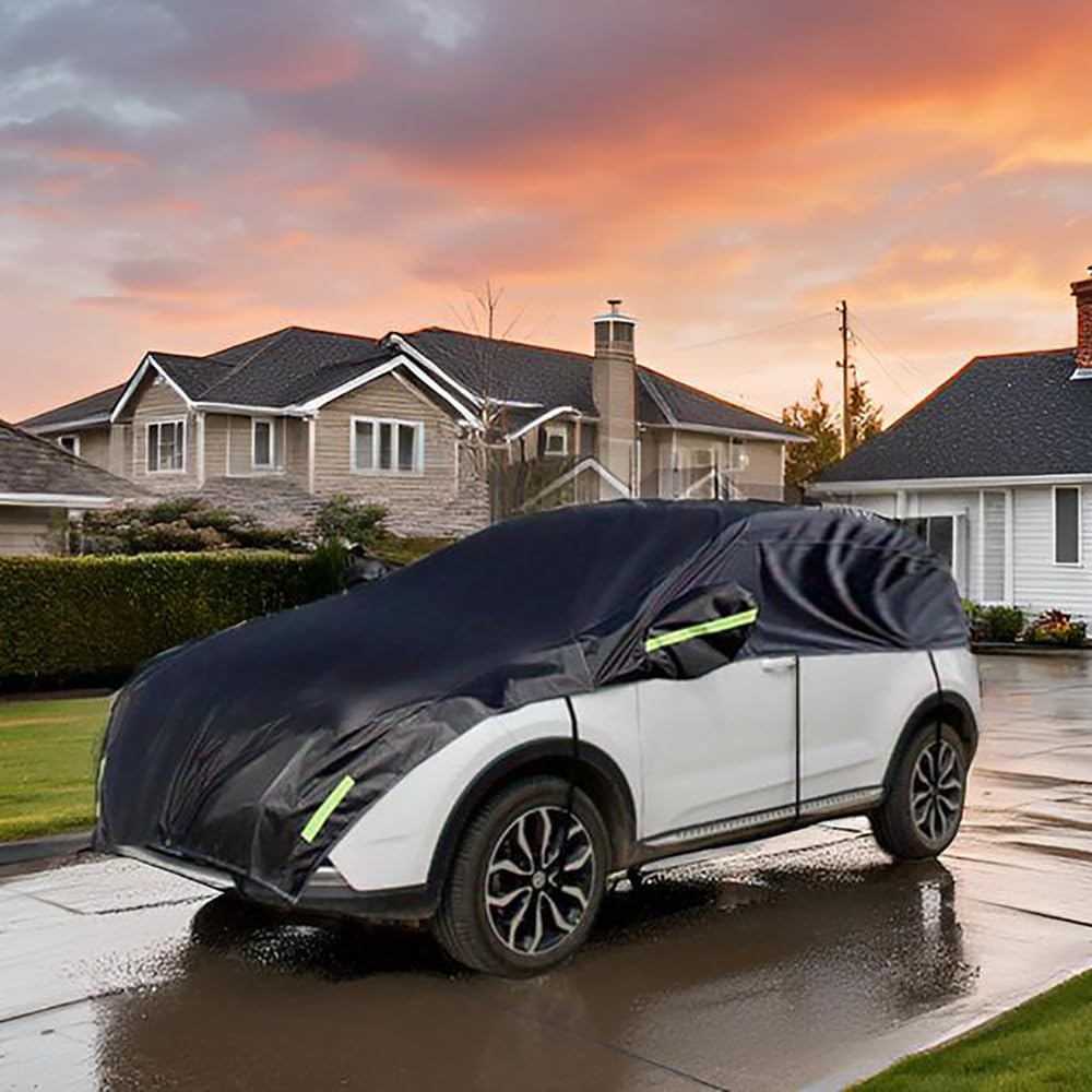 Half Car Body UV 420D Oxford Black Cover, Cover, Waterproof, Dustproof, Protection, Fabric, (Hatchback)