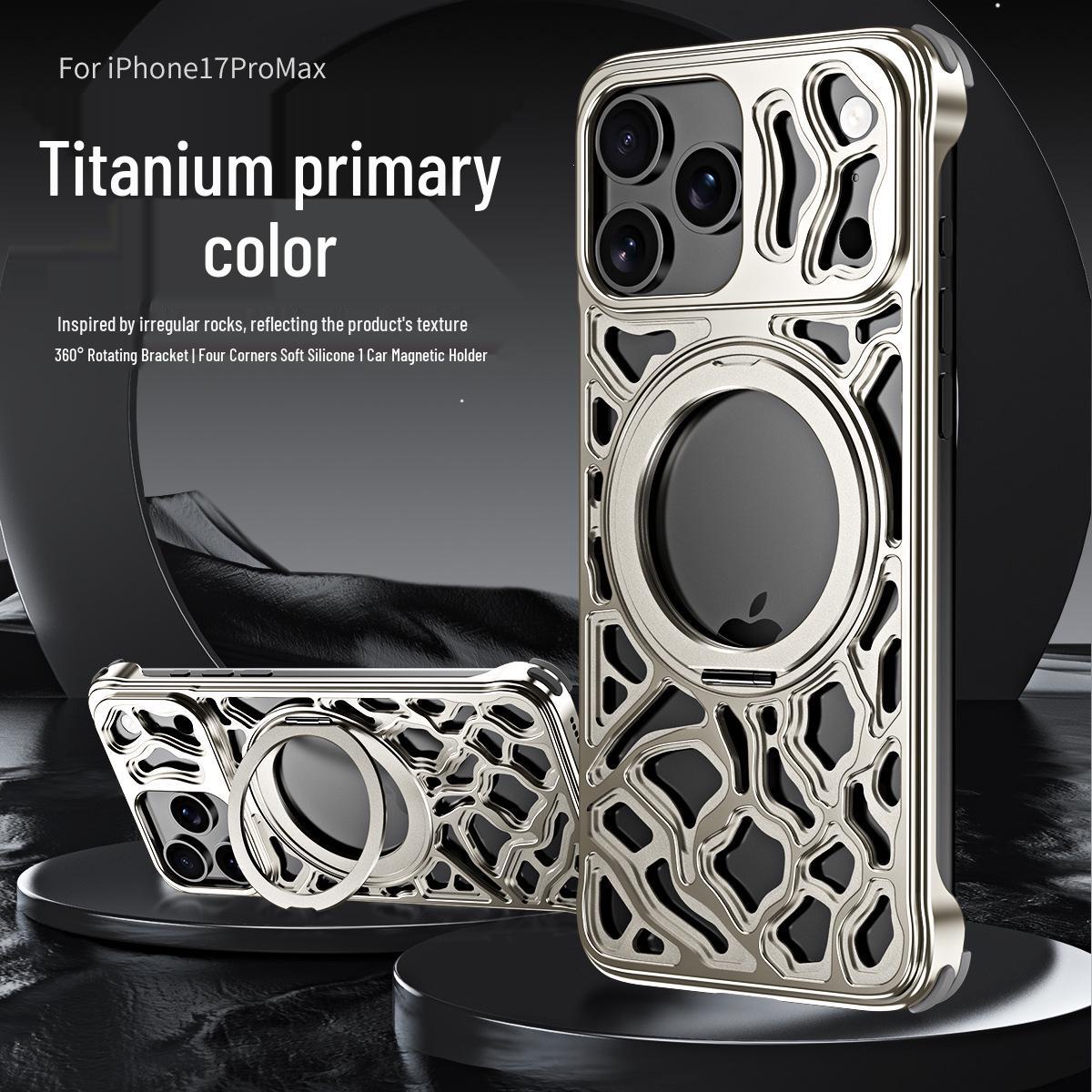 

Compatible iPhone 17 Pro Max Metal Heat Dissipation Cover with Magnetic Stand iPhone 16 Pro
