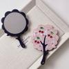Cute Cherry Acetate Makeup Mirror Rhinestone Colorful Tree Shape Mirror Cartoon High Definition Handle Portable Mirror Girl