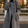Plus Size Women's Mid-Length Wool Coat - 2025 Autumn/Winter Loose Double-Sided Fleece