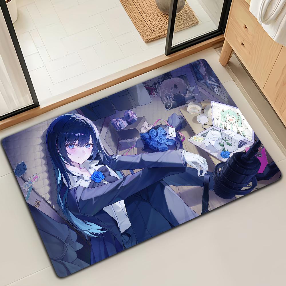 

Kawaii Virutal Idol A-Ado Door Mat Bath Microfiber Decorative Versatile Flannel Floor Mat Quick Dry Absorbent Non-slip Sole 40cm x 60cm