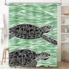 Green Wave Turtle Bath Shower Curtain Waterproof Fabric Decorative Home Bathroom Accessory for Kids Room Size180cm x 180cm