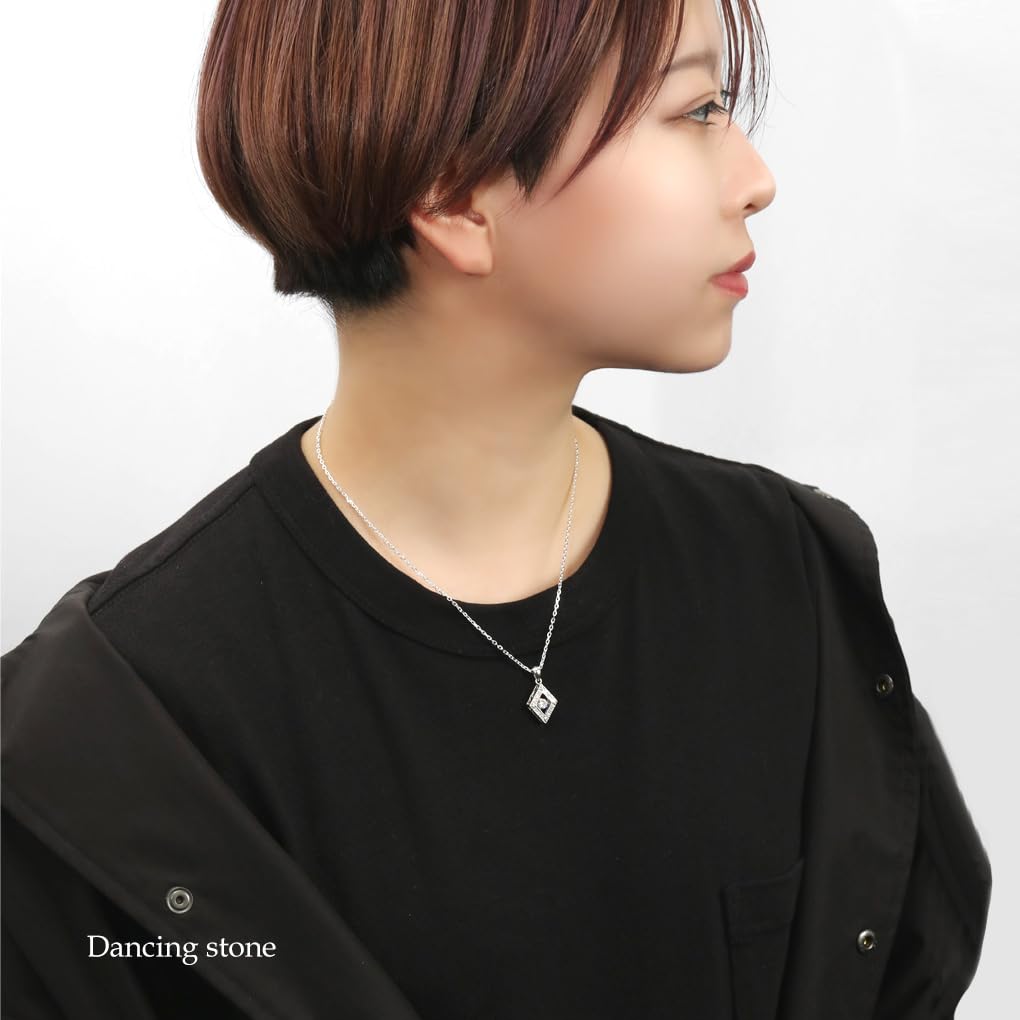 Special Edition Dancing Stone Necklace Pendant Silver 925 [Cross Emotion] Men's (with Chain)