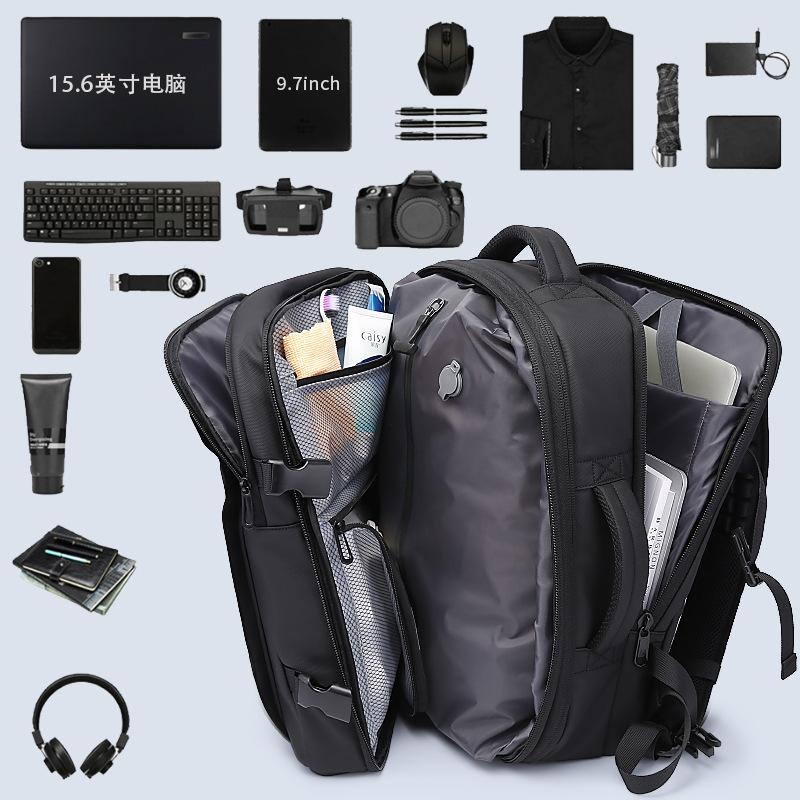 Bange Travel Men 15.6 Inch Laptop Backpack Vacuum Compression Backpack Business School Backpack Expandable Outdoor Backpack