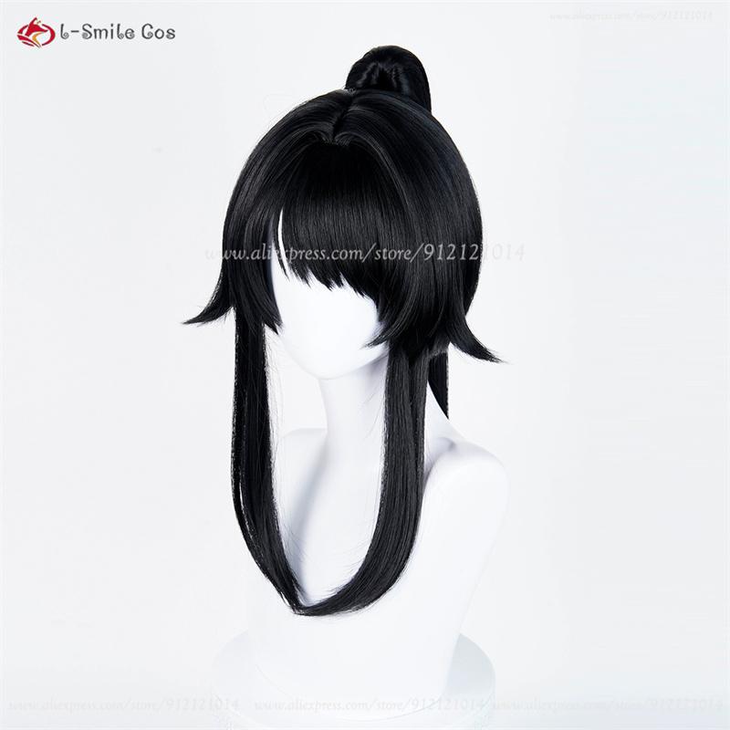 Ayano Aishi Cosplay Wig 53cm Black Ponytail Wigs For Women Costumes Anime Cosplay Wig Heat Resistant Synthetic Hair Halloween