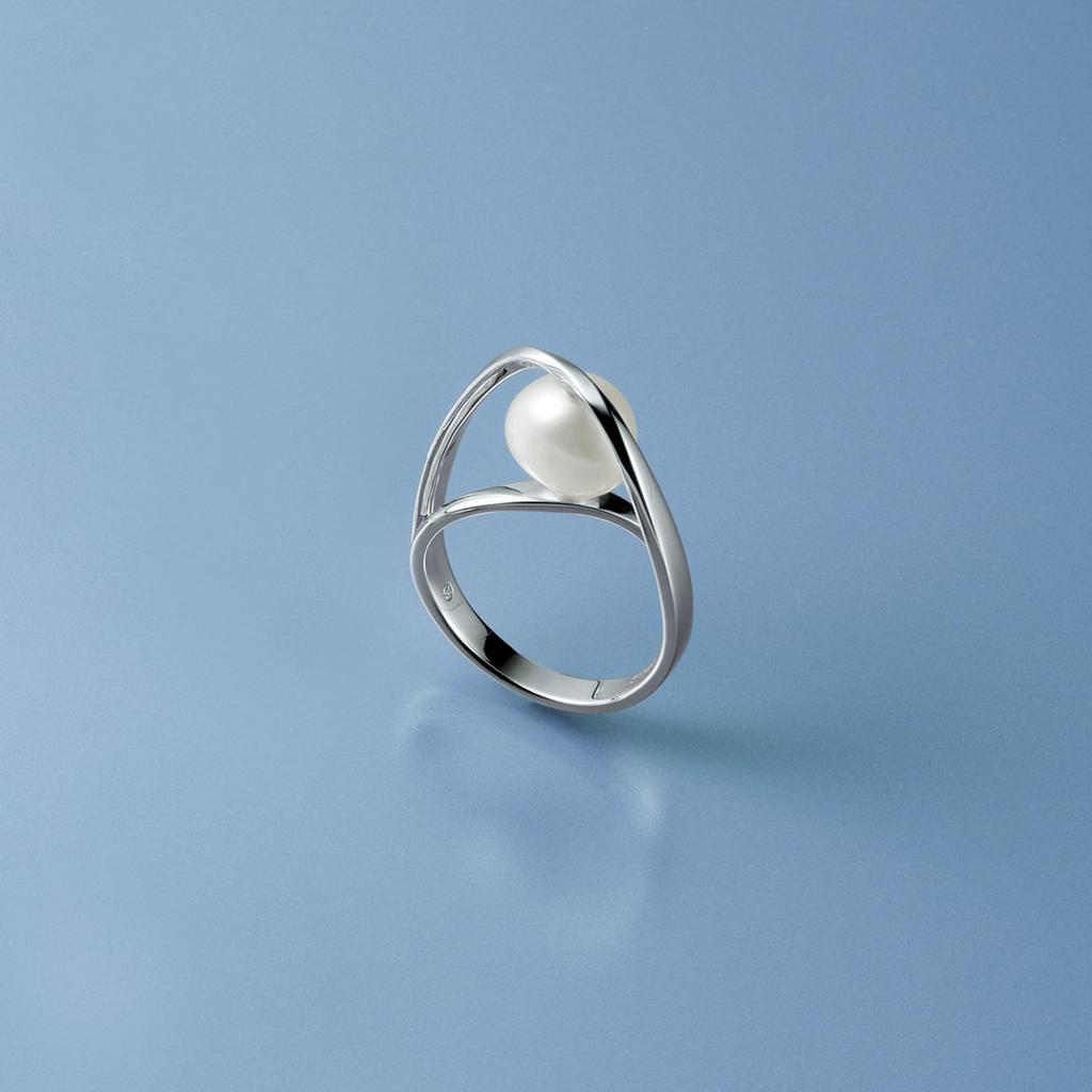 Kuma Sterling Silver 925 Freshwater Pearl Ring KMSR006111PF Japanese Size 11 [Official] [Vendome Aoyama] [Kengo + MA,YU] [Kengo Kuma]
