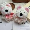 West Highland White Terrier Bow Pendant Plush Toy Keychain - Cartoon Dog Doll