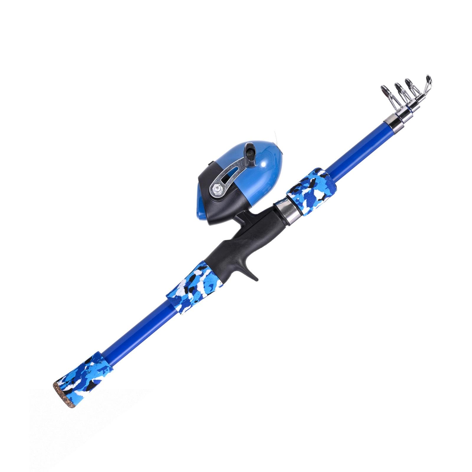 Kaisai Blue Kids Fishing Pole For Kids Ages 5 12 Telescopic Fishing Rod And Reel Combo Spinning Children Child Fishing Rod For