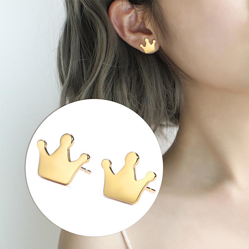 Teamer Korean Fashion Earrings Trendy 2026 Stainless Steel Stud Earrings for Women Pentagram Heart Cross Moon Minimalist Jewelry