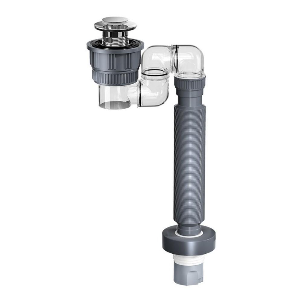 Plastic Sink Drain Pipe Set Bounce Up Core Anti Clogging Drainage Pipe Easy Installation Anti-Odor Basin Downspout Kit