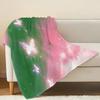 Cozy Flannel Fleece Blanket High-Density Soft Touch, Dreamy Butterfly Design, Warm Plush Fabric for Home, Christmas & Halloween Relaxation