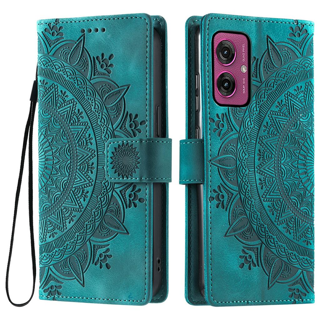 For Motorola Moto G55 5G Case Imprinted Totem Skin Feel Wallet Leather Phone Cover